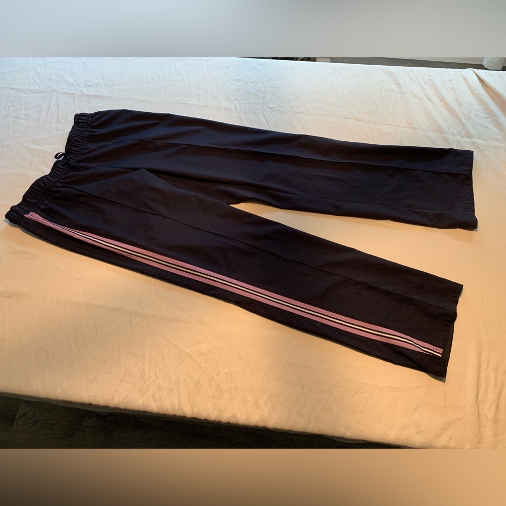 Elegant Black Joggers with Pink Accents